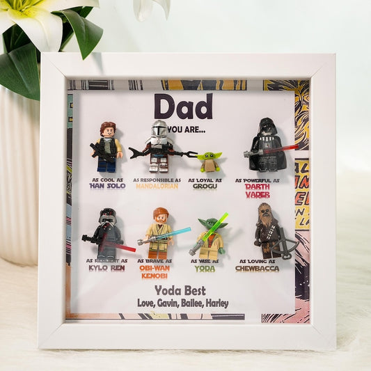 ersonalized Star War Superhero Gift For Dad,Custom Wooden Frame, Father's Day Gift,Custom Frame,Grandpa Gift, Gift for teacher,Gift for him