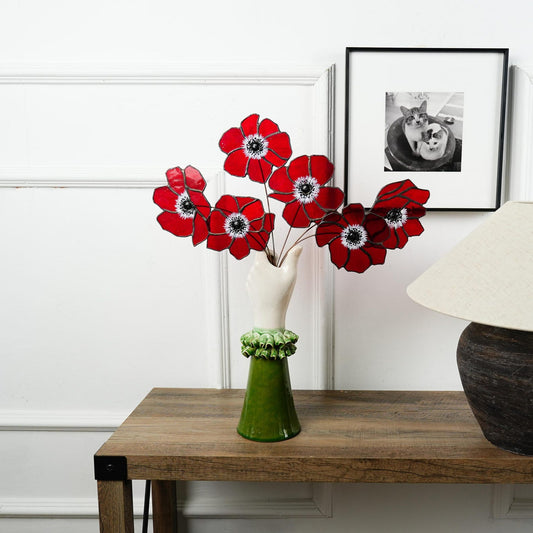 Stained Glass Anemone Flowers: Hand-handmade home style