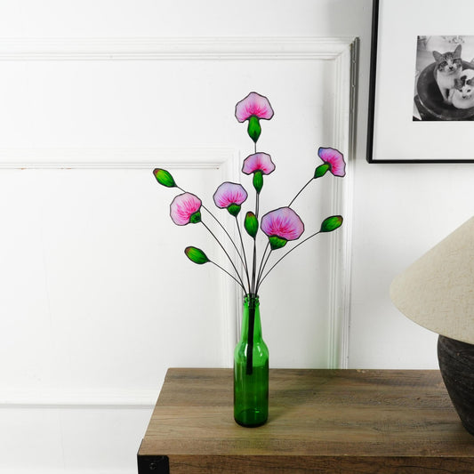 Stained Glass Thistle Bouquet: Handmade Purple Wildflower Arrangement