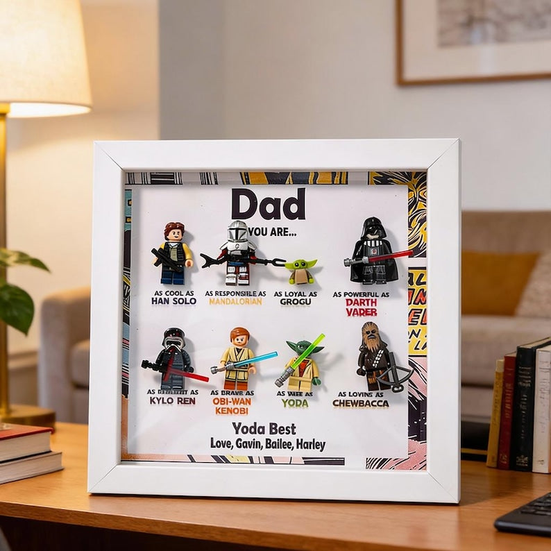 Custom Star Wars Frame, Personalized Superhero Frame Gift for Dad,Father's Day Gift, Anniversary Gift For Him