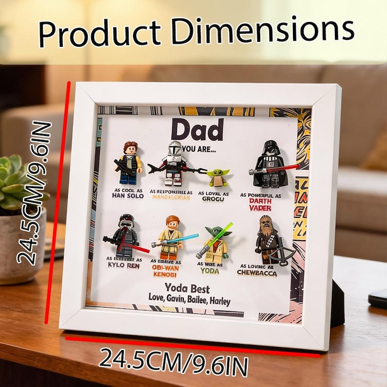 Custom Star Wars Frame, Personalized Superhero Frame Gift for Dad,Father's Day Gift, Anniversary Gift For Him