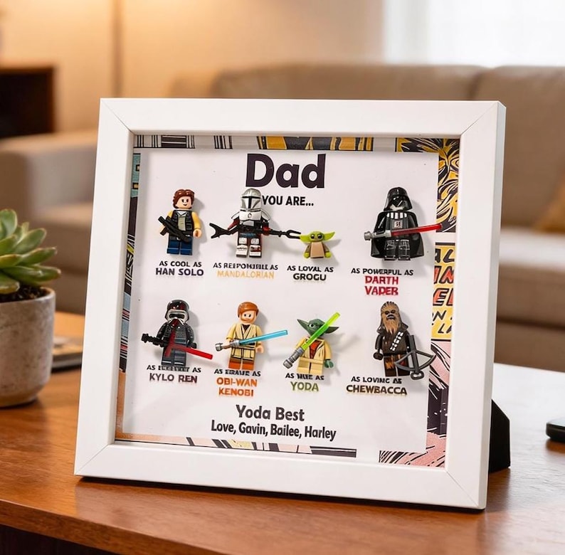 Custom Star Wars Frame, Personalized Superhero Frame Gift for Dad,Father's Day Gift, Anniversary Gift For Him