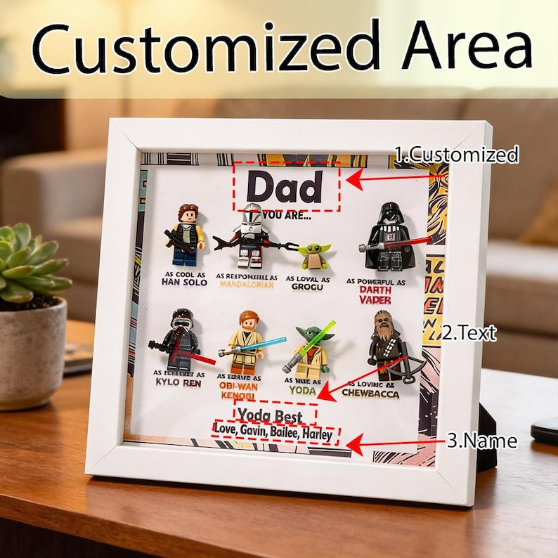 Custom Star Wars Frame, Personalized Superhero Frame Gift for Dad,Father's Day Gift, Anniversary Gift For Him