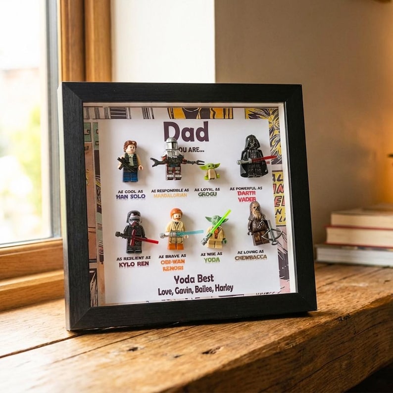 Custom Star Wars Frame, Personalized Superhero Frame Gift for Dad,Father's Day Gift, Anniversary Gift For Him