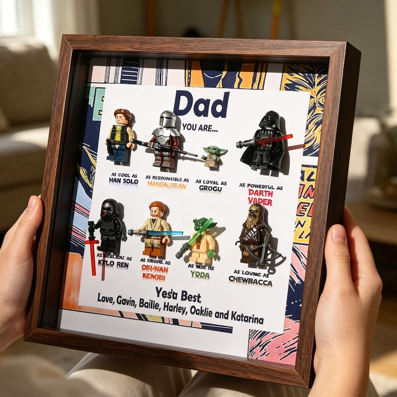 Custom Super Dad Frame, 2026 Fathers Day Gift, Superhero & Star War Frame for Dad, Gift for Dad, Grandpa, Uncle