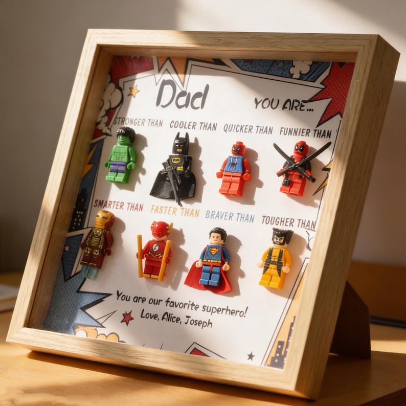 Custom Super Dad Frame, 2026 Fathers Day Gift, Superhero & Star War Frame for Dad, Gift for Dad, Grandpa, Uncle