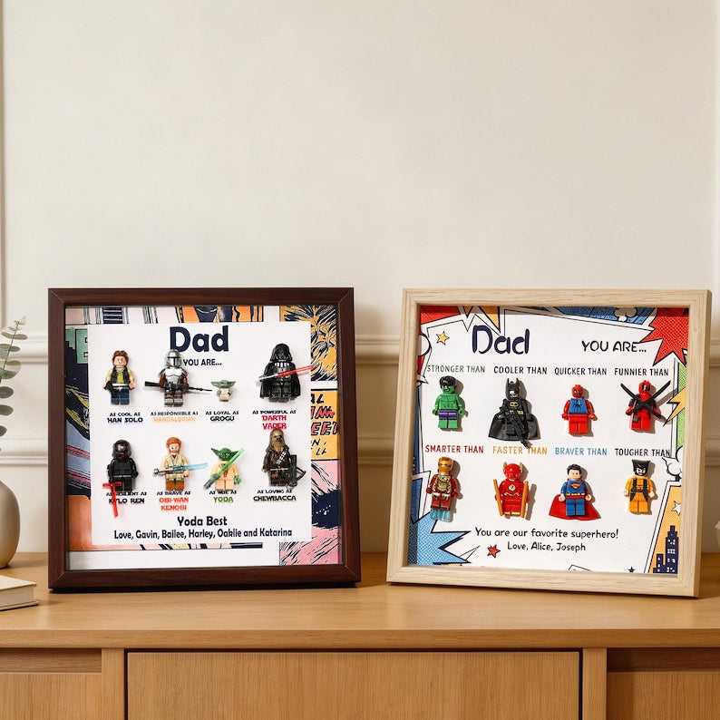 Custom Super Dad Frame, 2026 Fathers Day Gift, Superhero & Star War Frame for Dad, Gift for Dad, Grandpa, Uncle