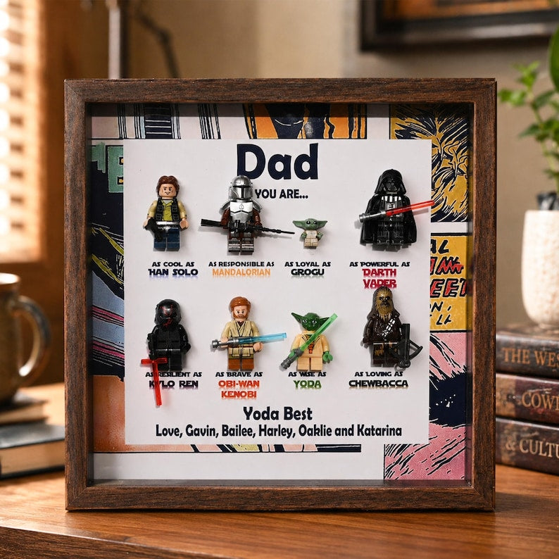Custom Super Dad Frame, 2026 Fathers Day Gift, Superhero & Star War Frame for Dad, Gift for Dad, Grandpa, Uncle