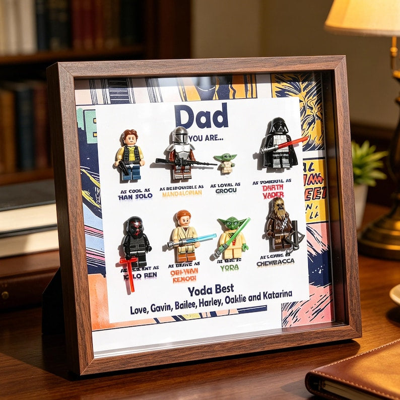 Custom Super Dad Frame, 2026 Fathers Day Gift, Superhero & Star War Frame for Dad, Gift for Dad, Grandpa, Uncle