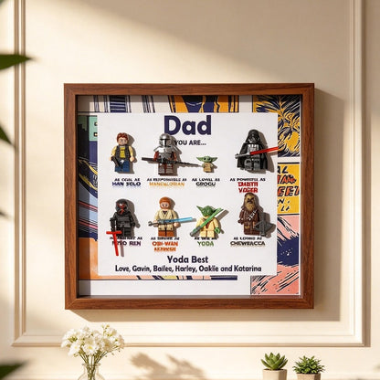 Custom Super Dad Frame, 2026 Fathers Day Gift, Superhero & Star War Frame for Dad, Gift for Dad, Grandpa, Uncle