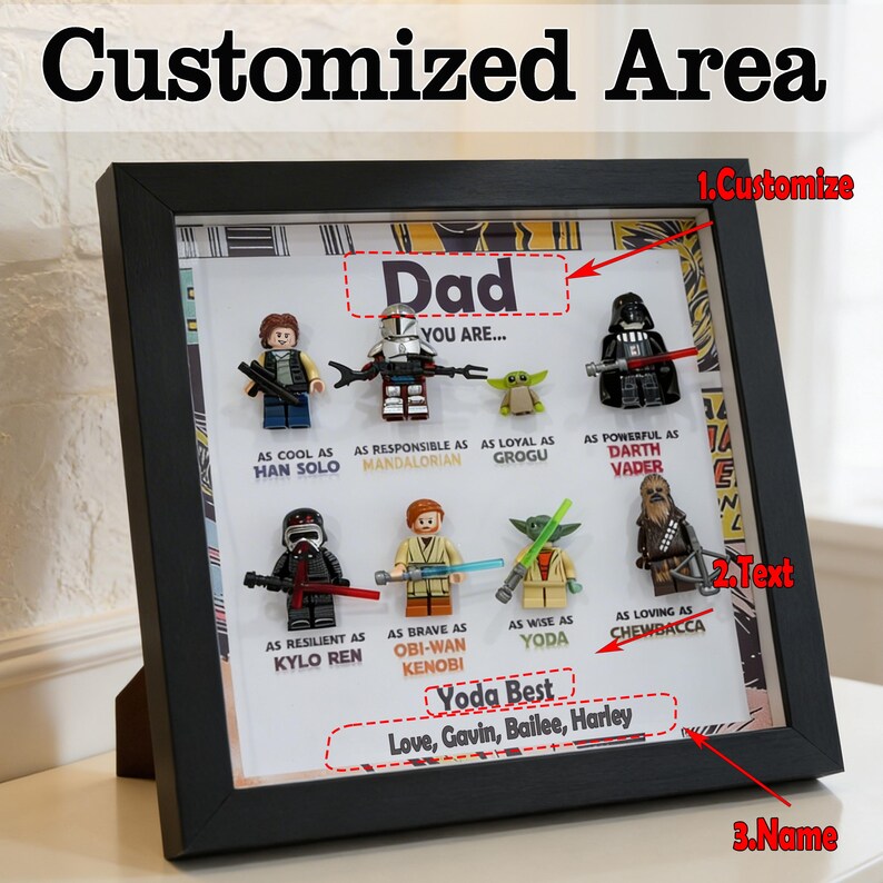 Personalized Star War Frame,2026 Fathers Day Gift, Personalized SuperDad Frame with Kids Name,Gift For Dad,Grandpa Gift