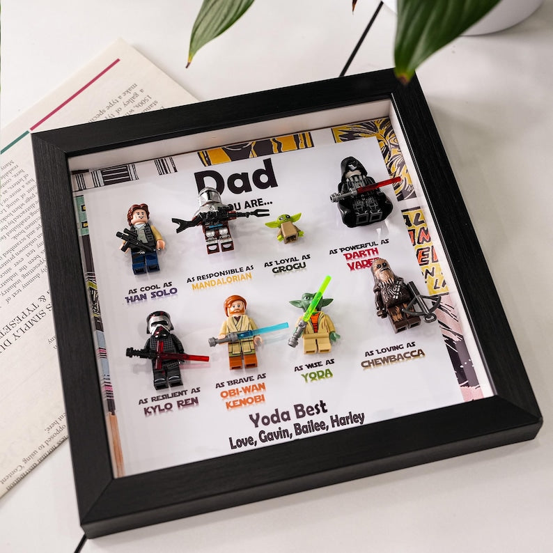 ersonalized Star War Superhero Gift For Dad,Custom Wooden Frame, Father's Day Gift,Custom Frame,Grandpa Gift, Gift for teacher,Gift for him