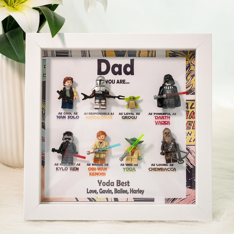 ersonalized Star War Superhero Gift For Dad,Custom Wooden Frame, Father's Day Gift,Custom Frame,Grandpa Gift, Gift for teacher,Gift for him