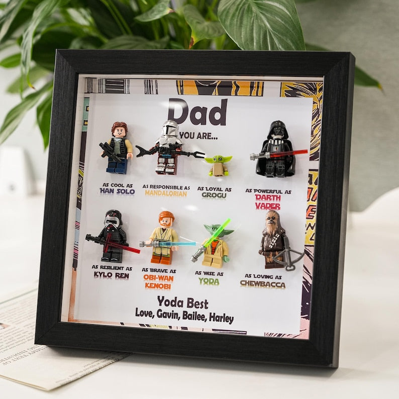 ersonalized Star War Superhero Gift For Dad,Custom Wooden Frame, Father's Day Gift,Custom Frame,Grandpa Gift, Gift for teacher,Gift for him