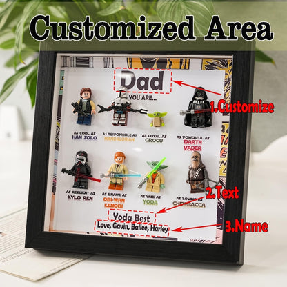 ersonalized Star War Superhero Gift For Dad,Custom Wooden Frame, Father's Day Gift,Custom Frame,Grandpa Gift, Gift for teacher,Gift for him
