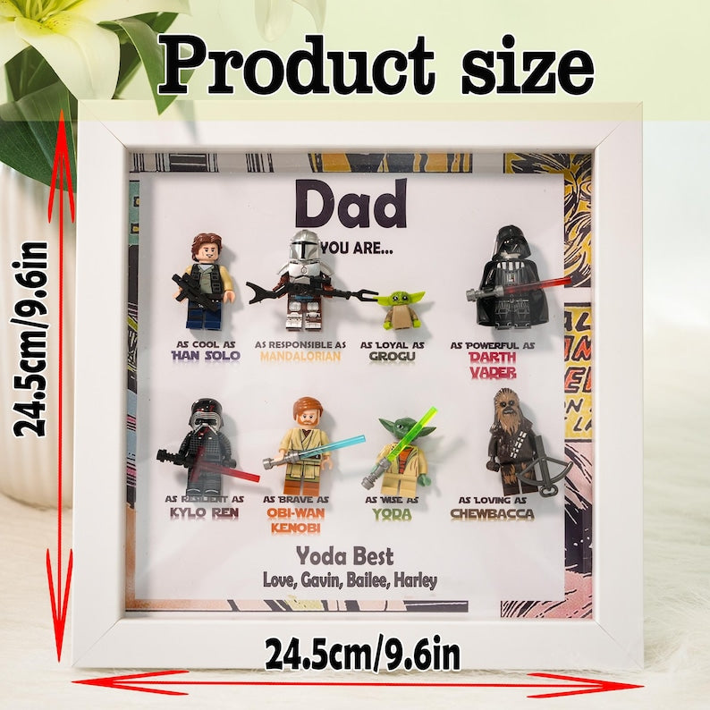 ersonalized Star War Superhero Gift For Dad,Custom Wooden Frame, Father's Day Gift,Custom Frame,Grandpa Gift, Gift for teacher,Gift for him