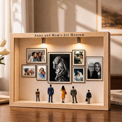 Personalized Mini Gallery Silhouette Box with LED Light, DIY 7 Photos Art Frame Box, 2026 Mothe'rs Day Gift, Gift for Mom