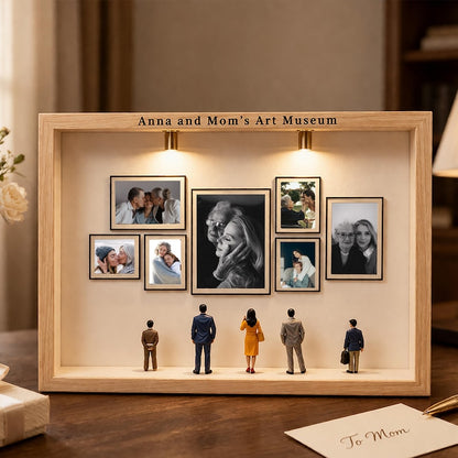 Personalized Mini Gallery Silhouette Box with LED Light, DIY 7 Photos Art Frame Box, 2026 Mothe'rs Day Gift, Gift for Mom