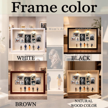 Personalized Mini Gallery Silhouette Box with LED Light, DIY 7 Photos Art Frame Box, 2026 Mothe'rs Day Gift, Gift for Mom