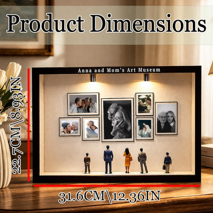 Personalized Mini Gallery Silhouette Box with LED Light, DIY 7 Photos Art Frame Box, 2026 Mothe'rs Day Gift, Gift for Mom