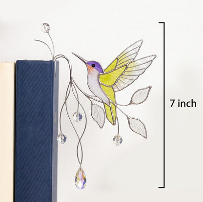 Stained Glass Hummingbird Plant Stake, Tiffany Style Pot Hugger, Plant Accessories, Garden Decor, Suncatcher Plant Ornament, Gift for Plant