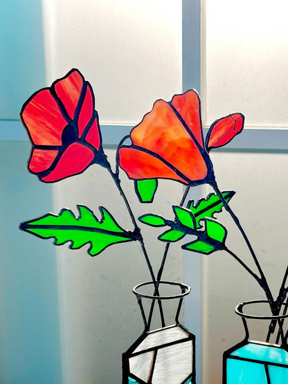 Personalized Birthflower Stained Glass Suncatcher - Custom Botanical Bouquet Gift for Mother's Day, Anniversary, or Birthday