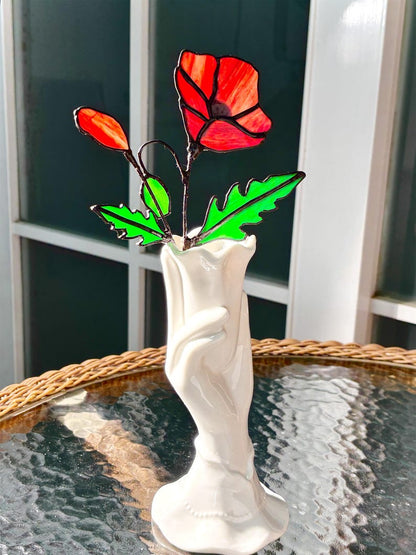 Personalized Birthflower Stained Glass Suncatcher - Custom Botanical Bouquet Gift for Mother's Day, Anniversary, or Birthday