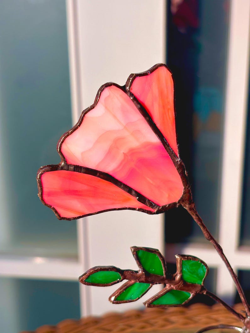 Personalized Birthflower Stained Glass Suncatcher - Custom Botanical Bouquet Gift for Mother's Day, Anniversary, or Birthday