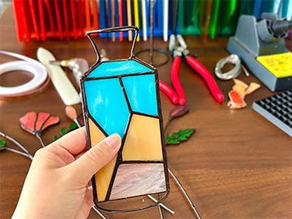 Personalized Birthflower Stained Glass Suncatcher - Custom Botanical Bouquet Gift for Mother's Day, Anniversary, or Birthday