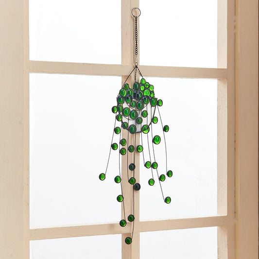 Stained Glass String of Pearls Suncatcher: Boho Home Decor