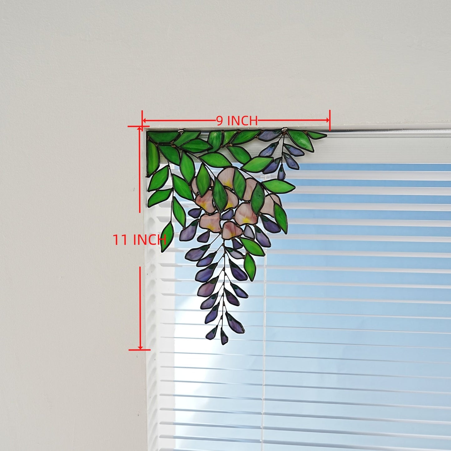 Wisteria stained glass window corner decor-Wisteria suncatcher home decor