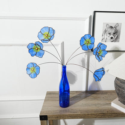 Stained Glass California Poppy Set:Faux Flower Home Decor