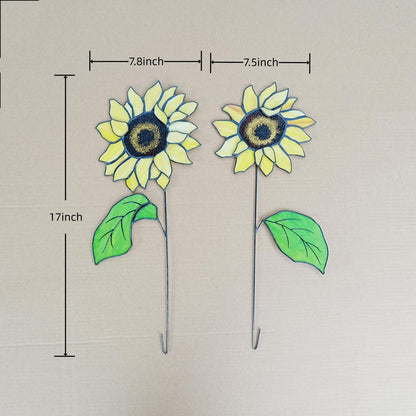 Sunflower Stained Glass Set: Nature Home Decor (7.8 x 7.8 inches)