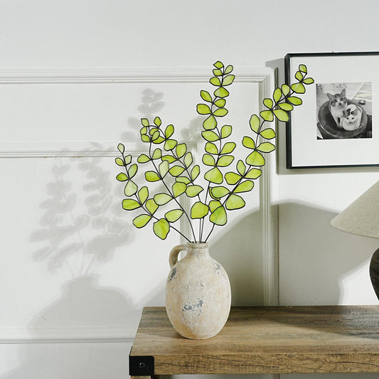 Stained Glass Eucalyptus Plant Decor: handmade home style