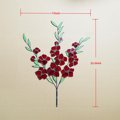 Stained Glass Gladiolus Flower Decor: Boho Garden Art, 22.5x17 in