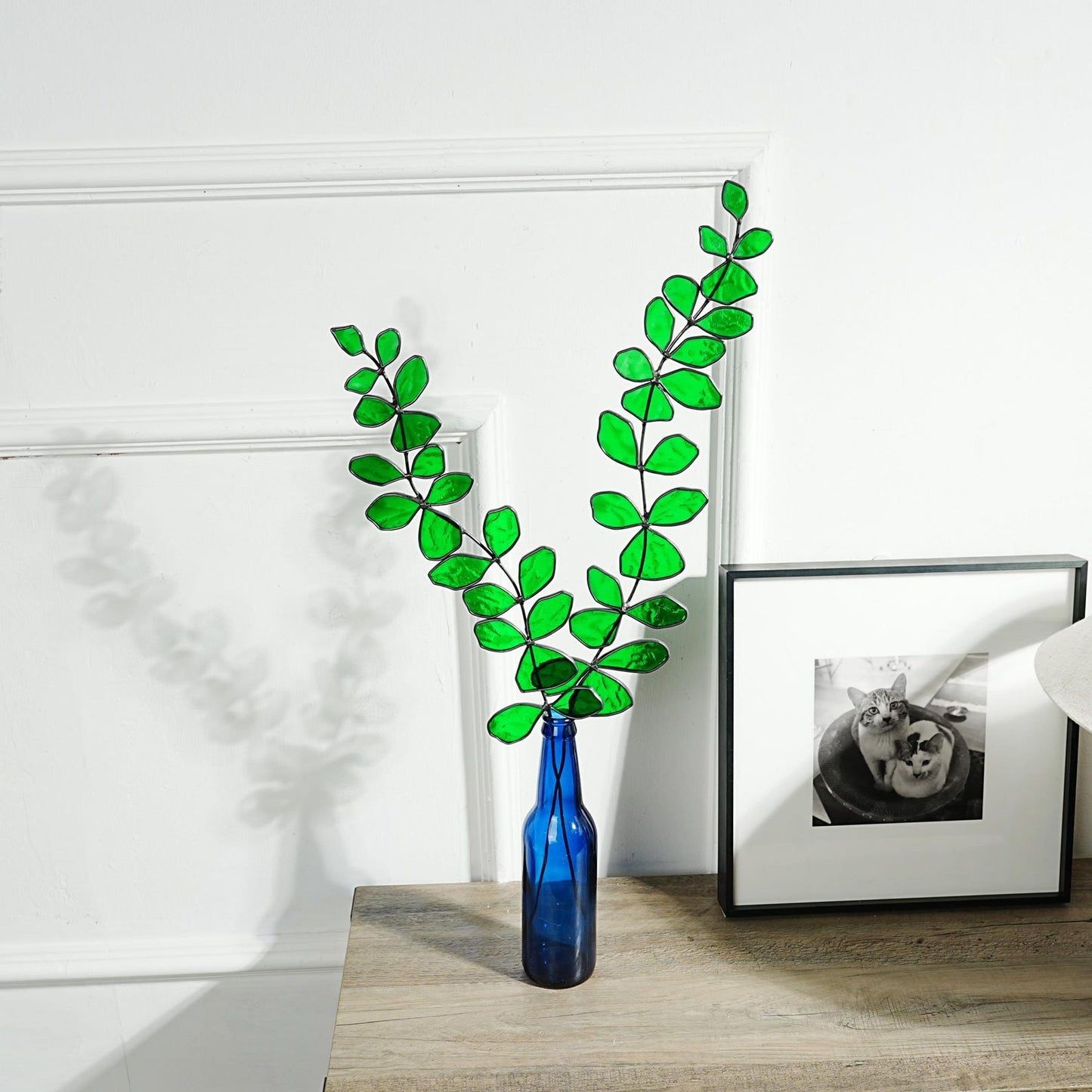 Stained Glass Eucalyptus Branches – Green Leaf Home Decor