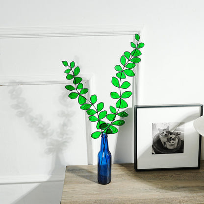 Stained Glass Eucalyptus Branches – Green Leaf Home Decor