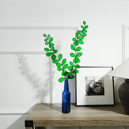 Stained Glass Eucalyptus Branches – Green Leaf Home Decor