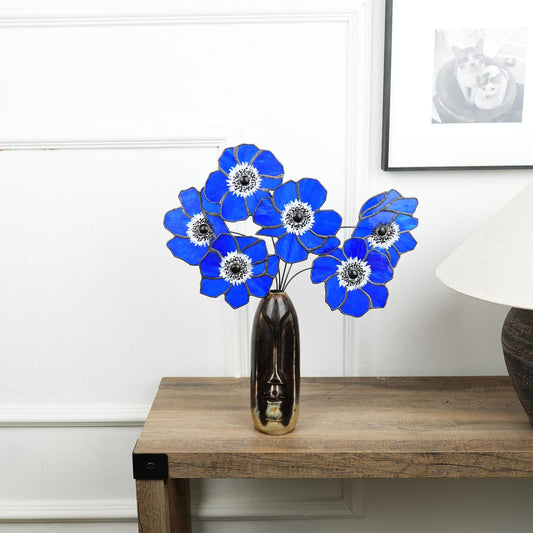 Stained Glass Anemone Flowers: Hand-handmade home style