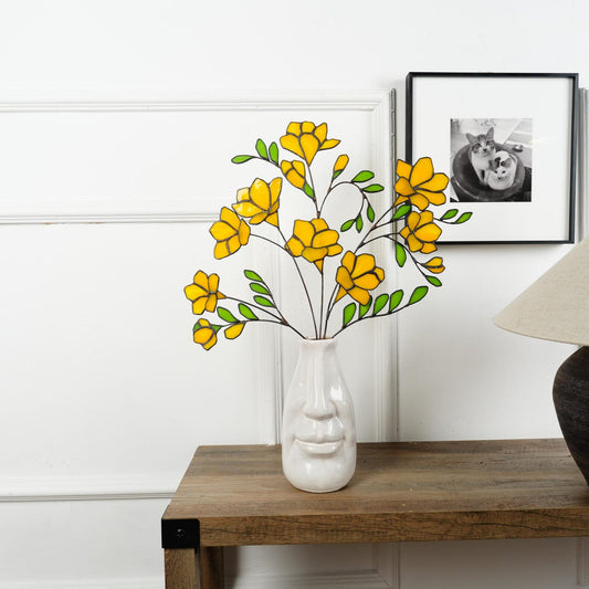 Stained Glass Freesia Flower Bouquet: handmade home style