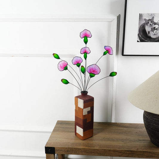 Stained Glass Thistle Bouquet: Handmade Purple Wildflower Arrangement