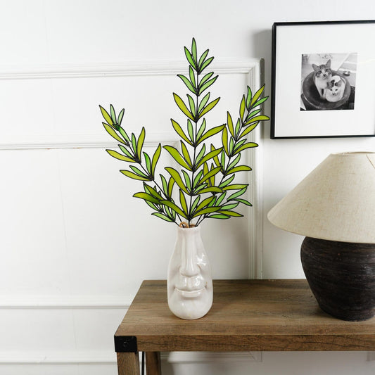 Rosemary Stained Glass Leaves – Nature Inspired Greenery Decor