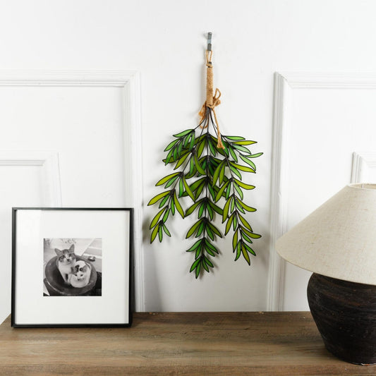Rosemary Stained Glass Leaves – Nature Inspired Greenery Decor