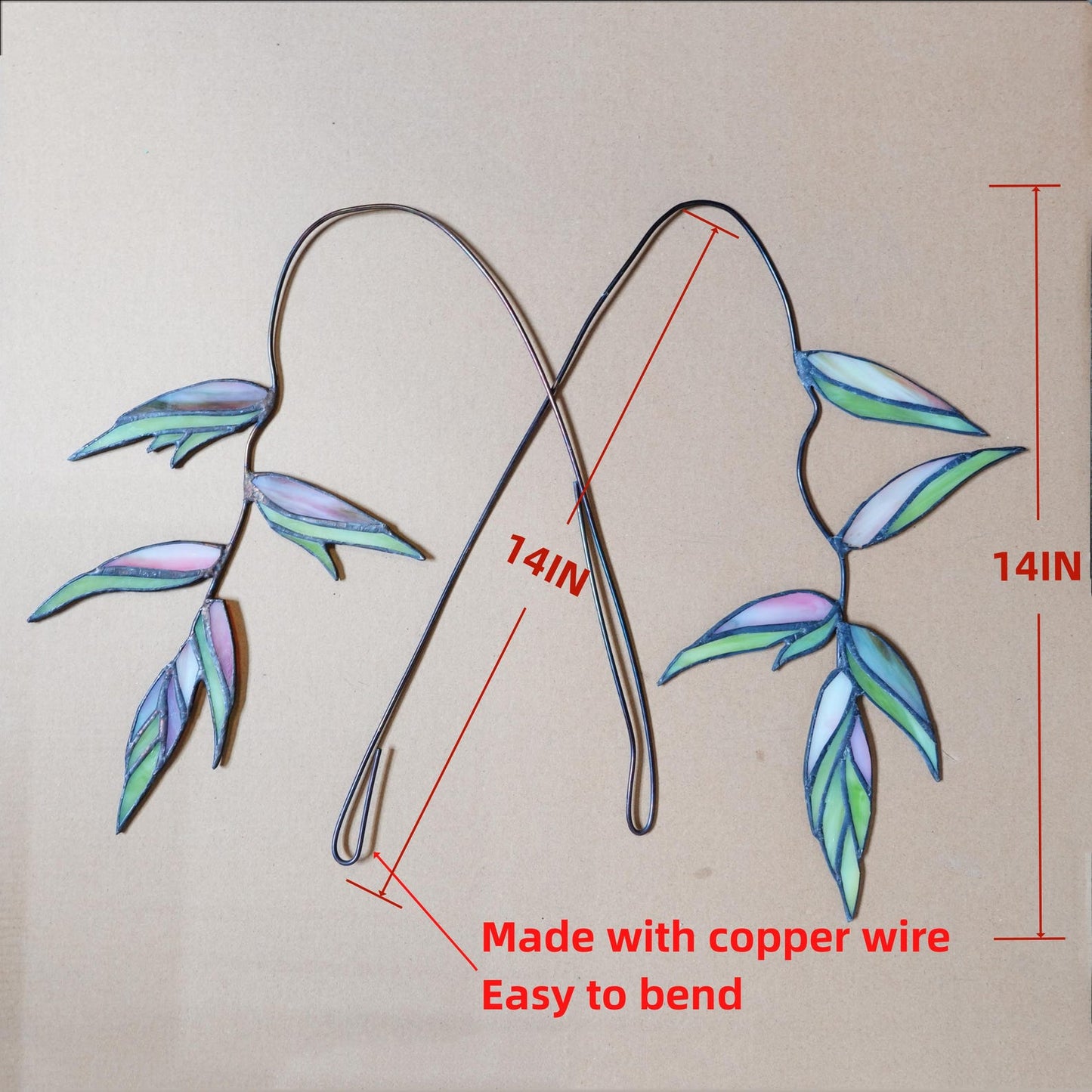 Heliconia stained glass home decor-Unique home gift