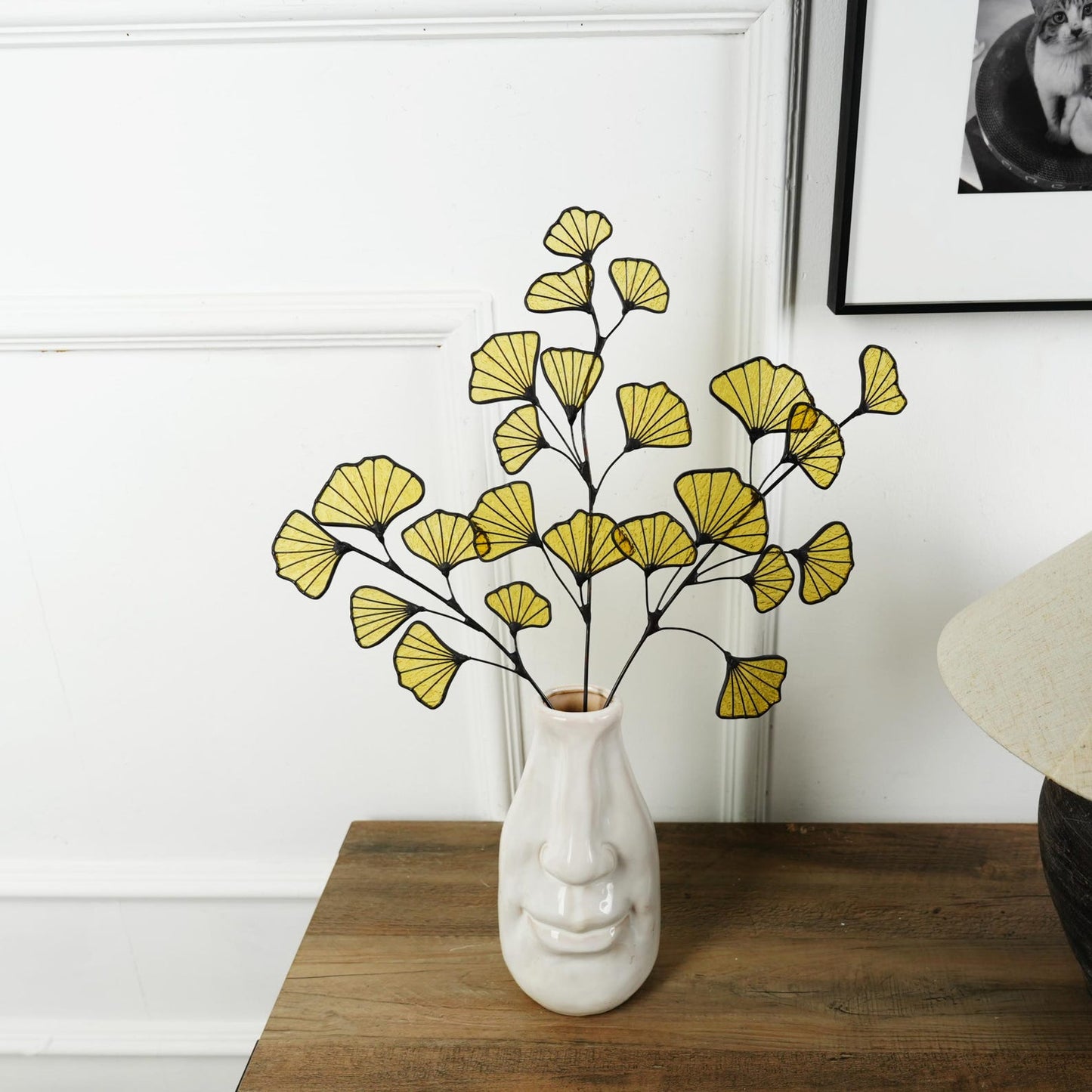 Gingko stianed glass home decor-Unique home decor Gift