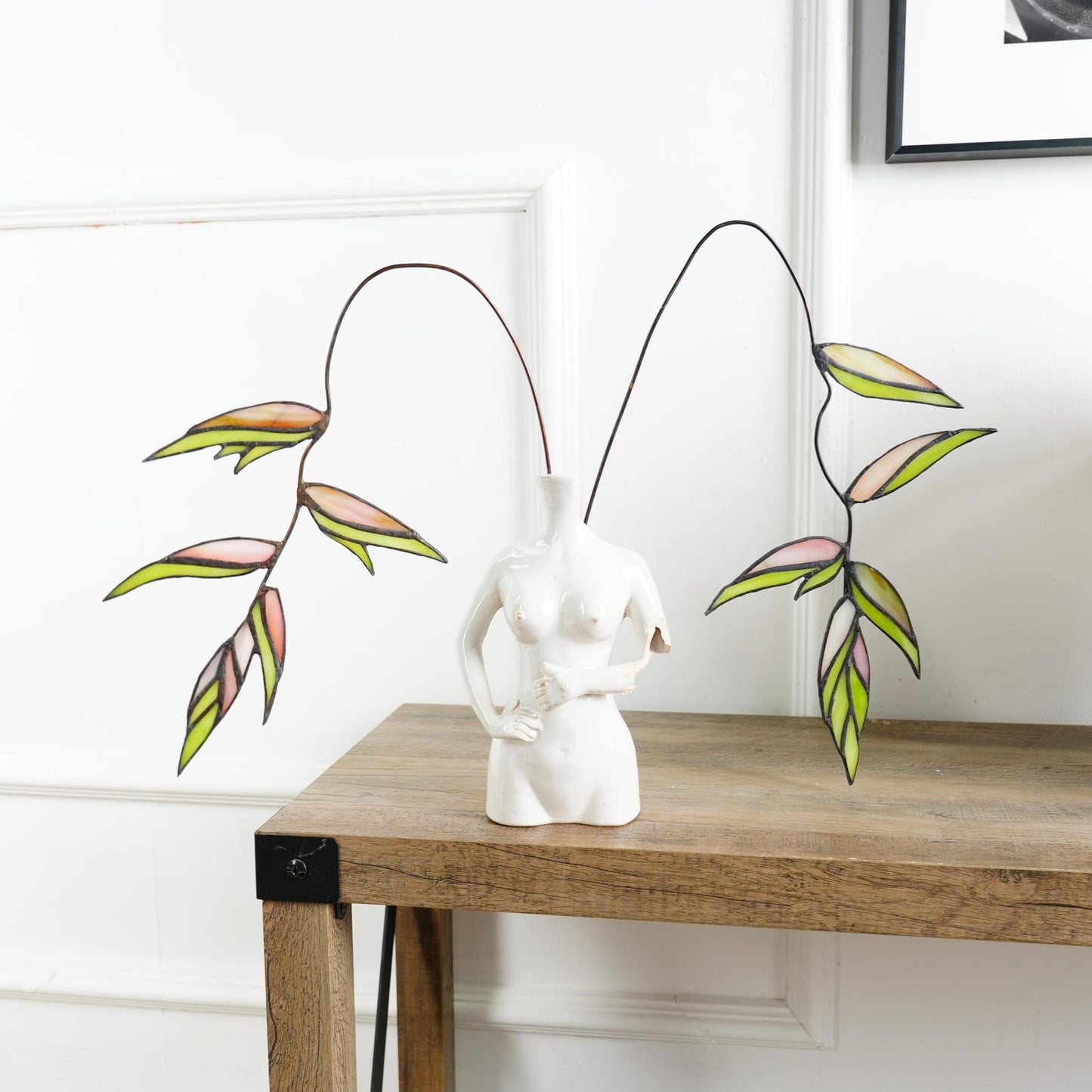 Heliconia stained glass home decor-Unique home gift