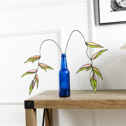 Heliconia stained glass home decor-Unique home gift