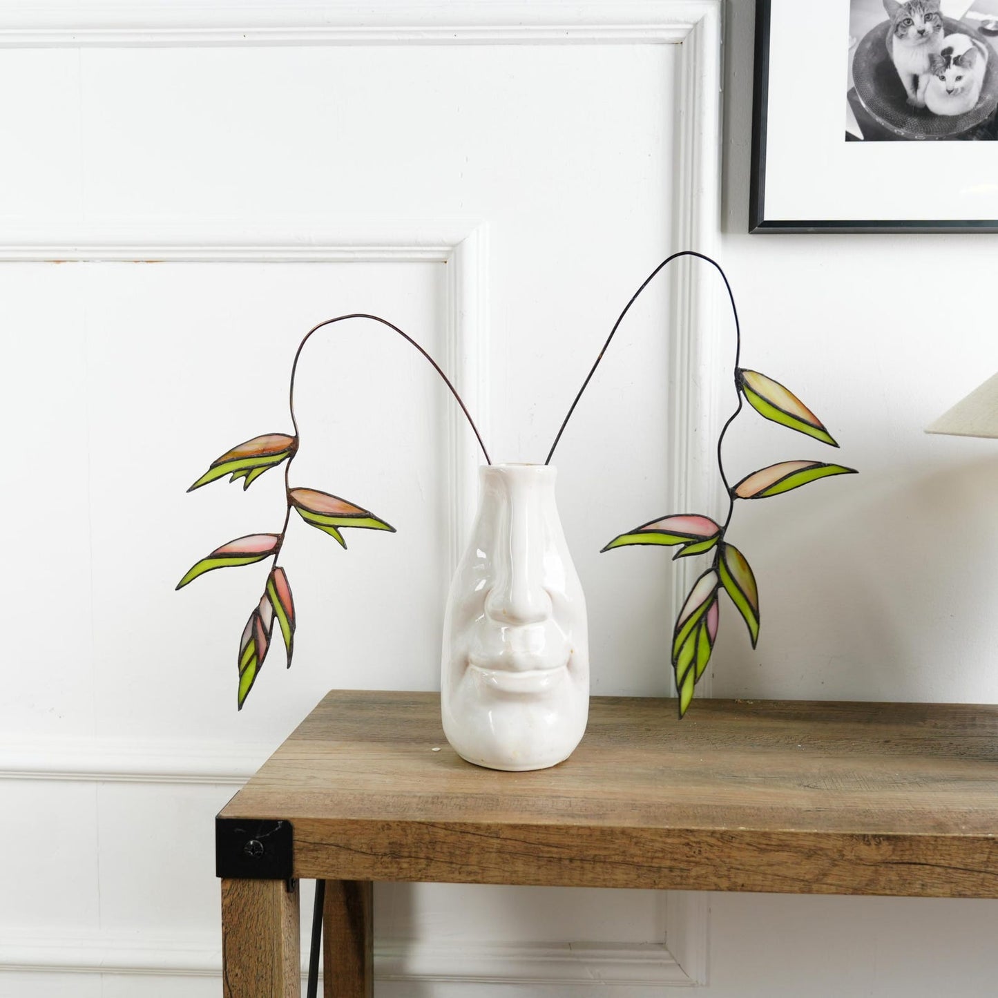 Heliconia stained glass home decor-Unique home gift