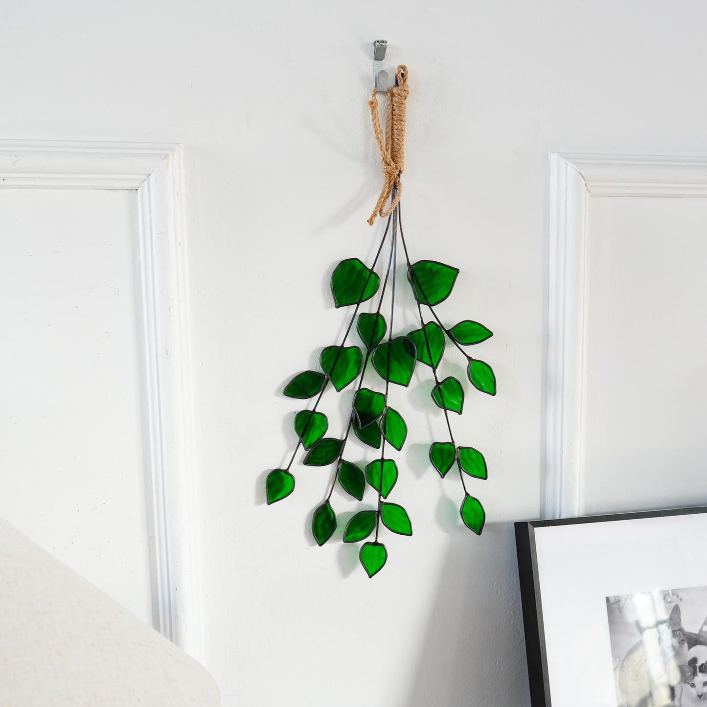Stained Glass Green Leaf  – Spring Home Decor