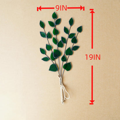 Stained Glass Green Leaf  – Spring Home Decor